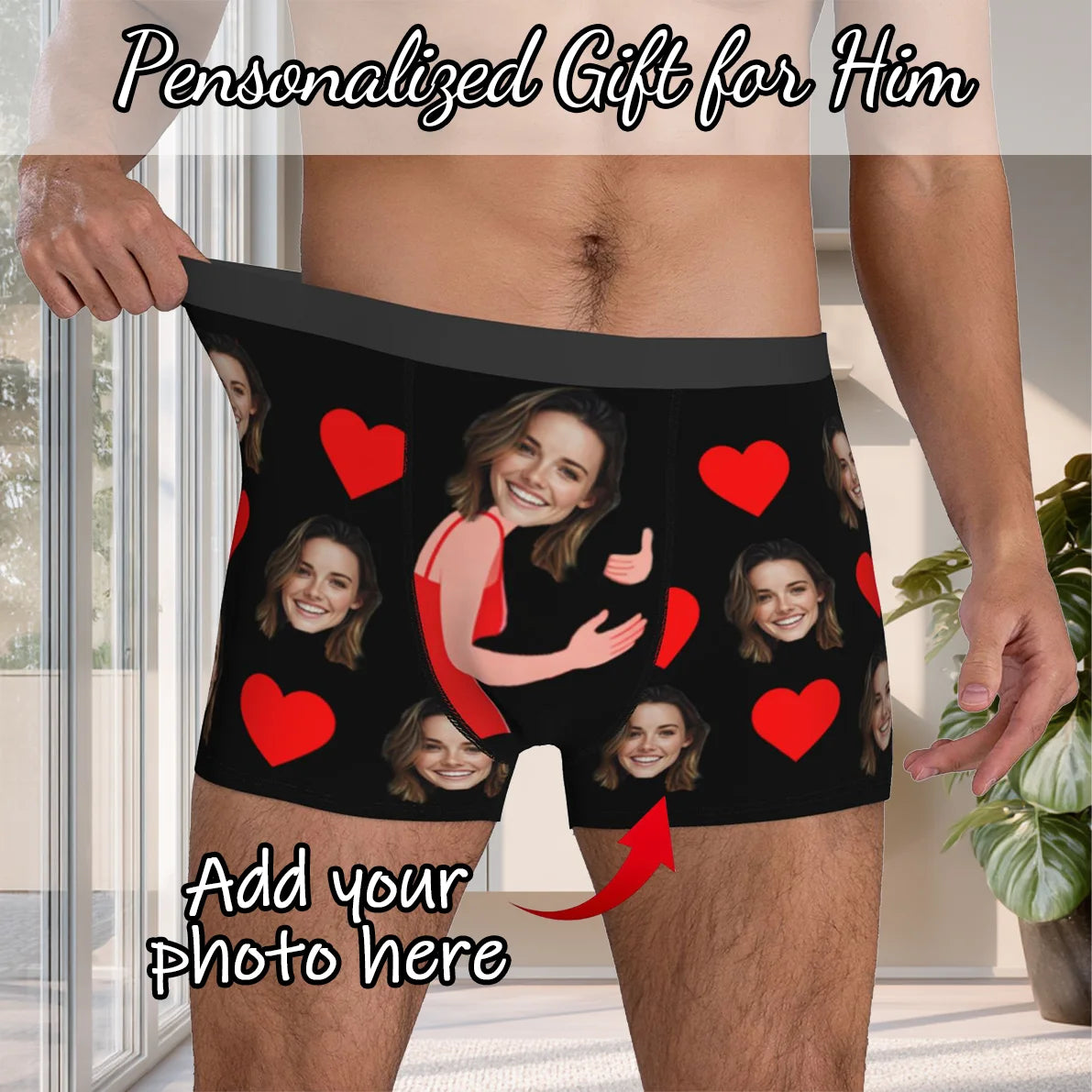 Personalized Face Photo Underwear Custom Boxer Briefs Custom Men Valentine's Day Gift For Husband Anniversary Gift for Dad
