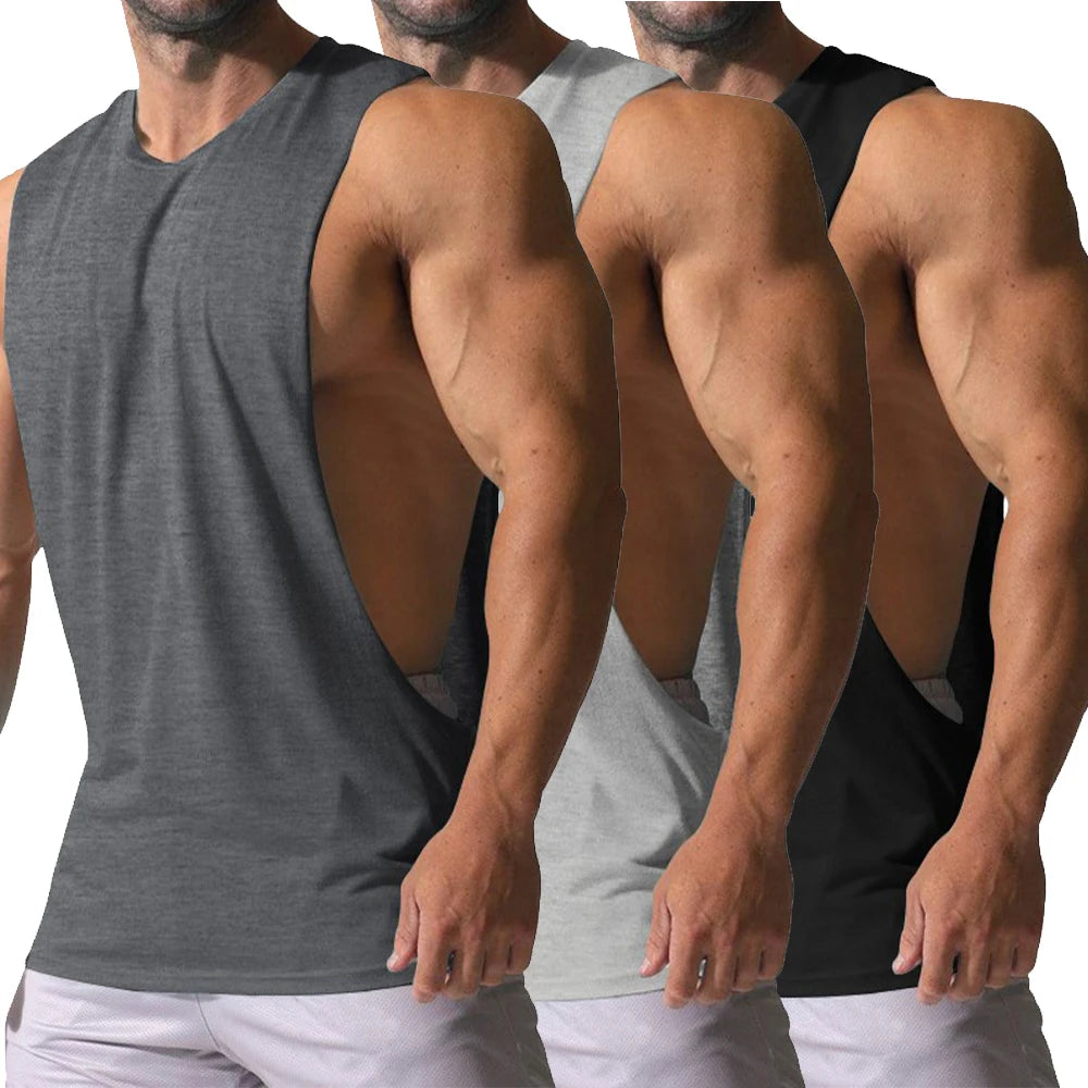 Men's Summer Fitness Tank Top Men Jogging Bodybuilding Sleeveless Shirt Breathable O-Neck Casual Male Vest Clothing