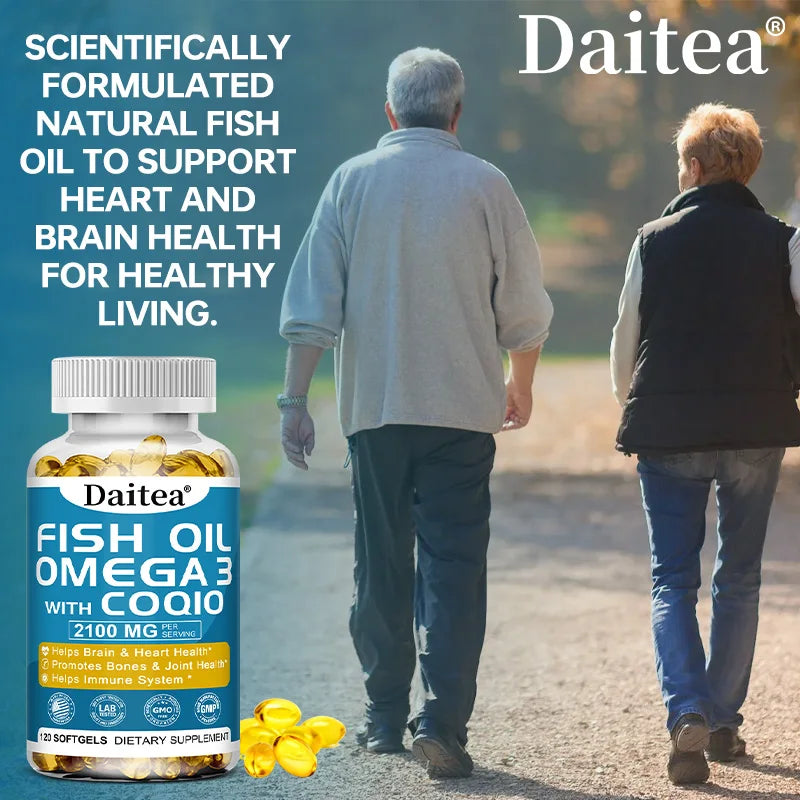 Omega 3 Fish Oil Capsules - Ultra-Pure Supplement - Promotes Joint, Eye, Skin Health, Supports Fatty Acids, Immune Support