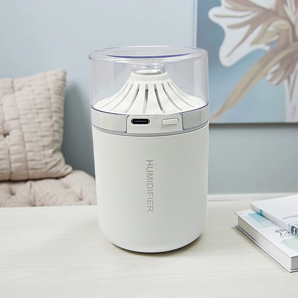 Colorful Gradual Change Atmosphere Light Vehicle Mounted Humidifier with Noise Reduction Mute Delicate Spray for Fresh Air