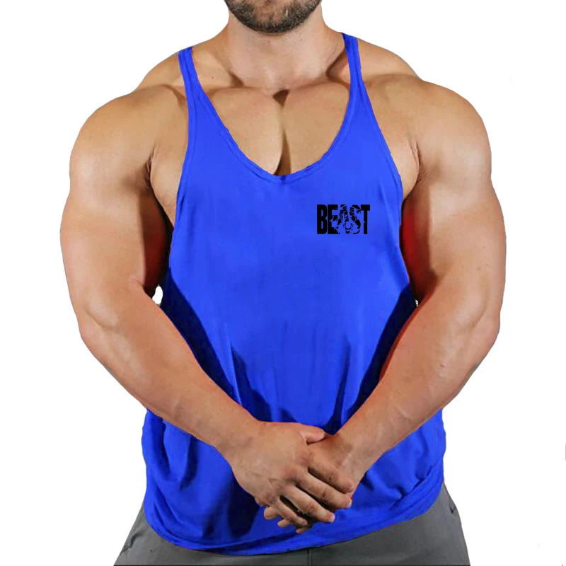 Summer Cotton Singlet Men Tank Top Bodybuilding Exercise Gym Workout Clothing for Men Sleeveless Muscle Shirts Running Vest