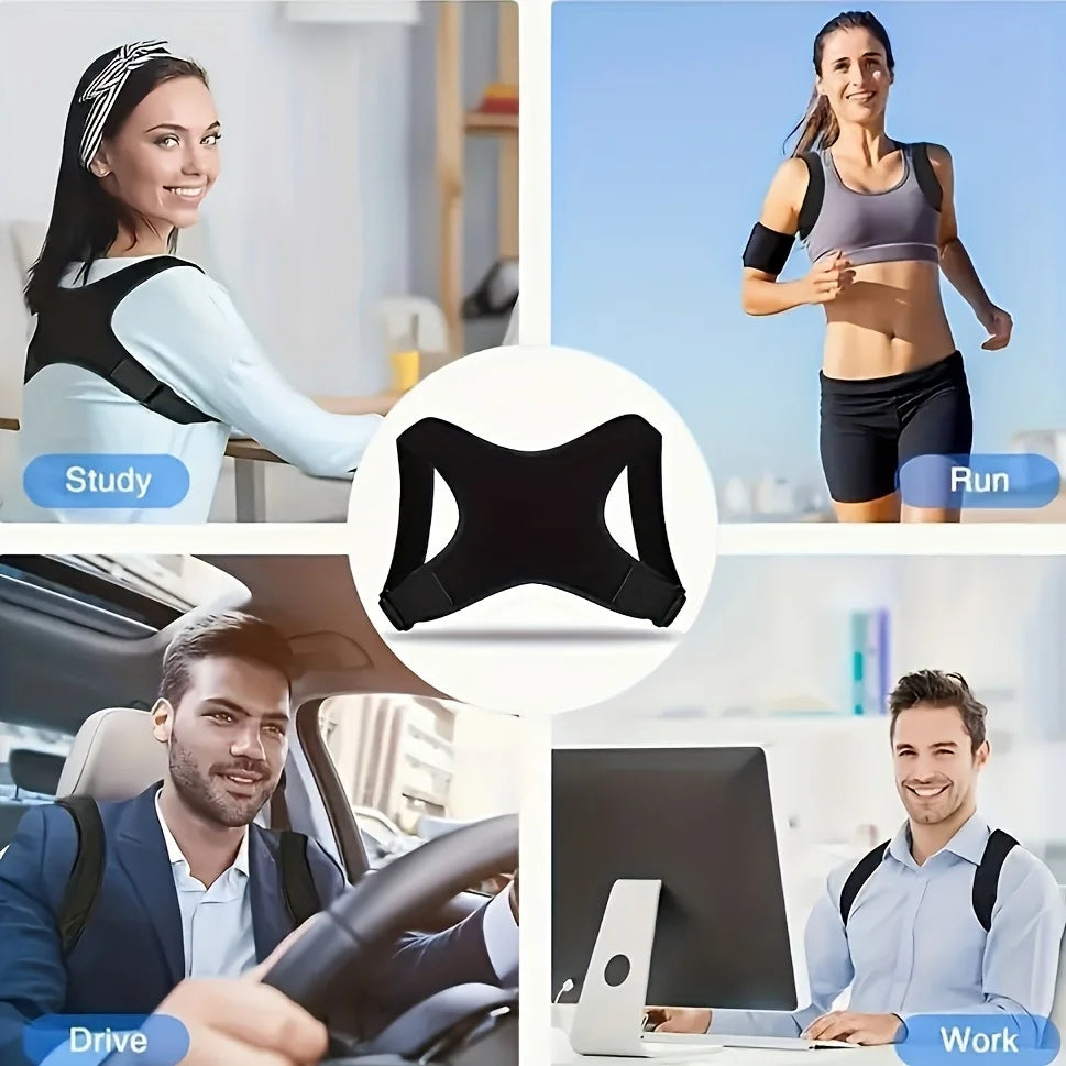Adjustable Posture Corrector Back Support Belt- Breathable, Non-Slip, Ergonomic Support for Improved Posture,