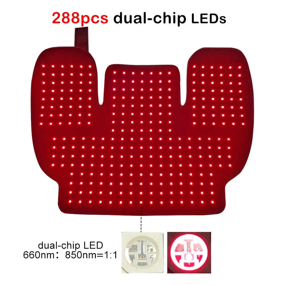 New Red Light Shoulder&Nape Physiotherapy Wearable Pad 660nm&850nm Infrared Light Therapy for Back Shoulder Neck Pain Relief