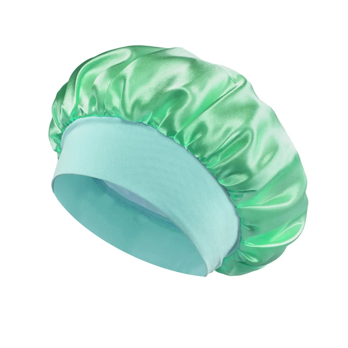 High Elastic Satin Solid Sleeping Hat 1Pcs Hair Care Bonnet Nightcap Multi-color Reusable Women Home Sleeping Cap Accessories