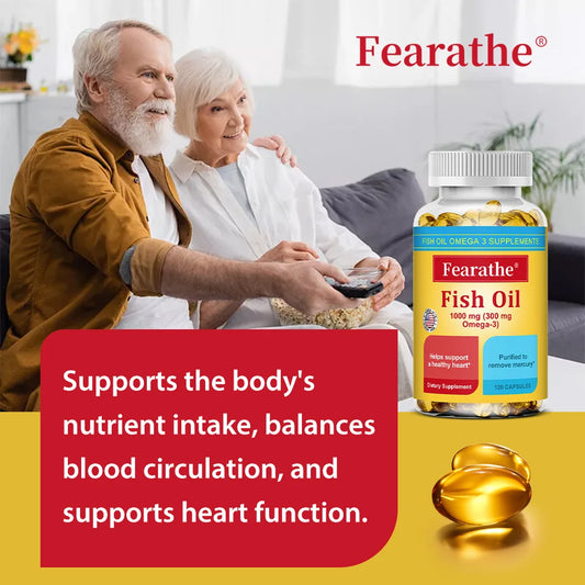Omega 3 Fish Oil Capsules with EPA & DHA, Natural Essential Fatty Acid Supplement for Heart Brain Joint & Immune Wellness