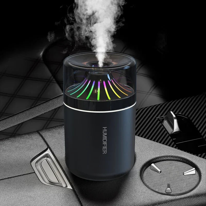 Colorful Gradual Change Atmosphere Light Vehicle Mounted Humidifier with Noise Reduction Mute Delicate Spray for Fresh Air