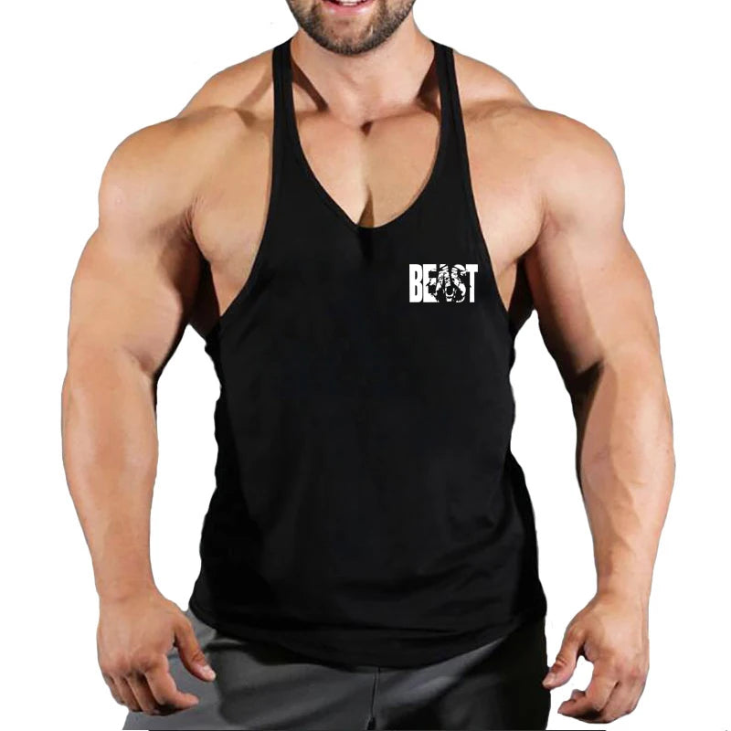 Summer Cotton Singlet Men Tank Top Bodybuilding Exercise Gym Workout Clothing for Men Sleeveless Muscle Shirts Running Vest