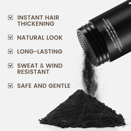 Adglamful Hair Fiber Powder 30g- Instant Thickening, Dense Hair, Wind/Sweat-Proof, 24H Hold, for Thin Hair