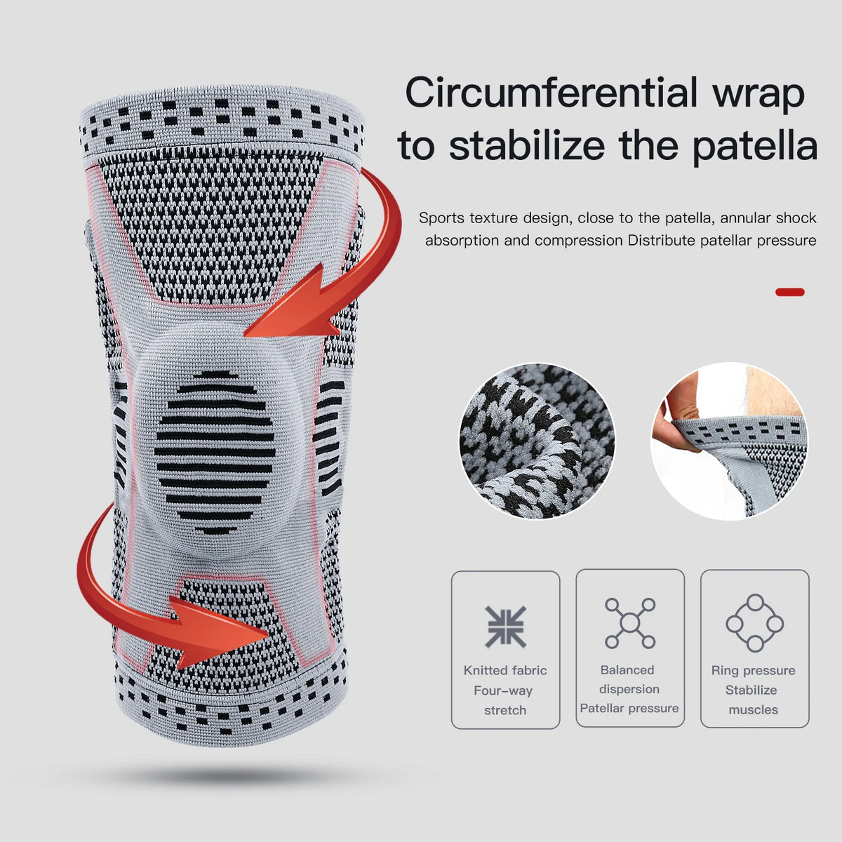 1PC Orthopedic Knee Pad Knee Brace Support Joint Pain Relif Patella Protector Adjustable Sport Kneepad Guard Meniscus Ligament