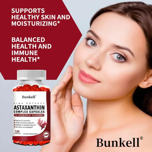 Astaxanthin Complex Capsules - with Fish Oil, Antioxidant, Supports Vision, Eye and Skin, Muscle, Joint and Immune Health