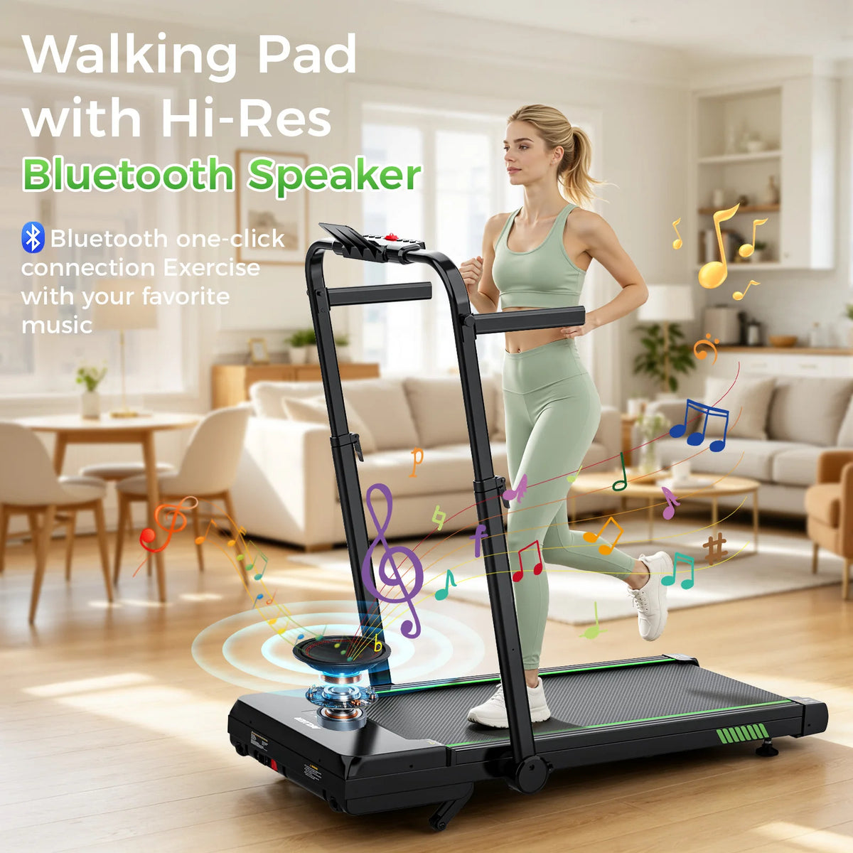 Akluer Walking Pad with 12% Auto Incline, Under Desk Treadmills for Home and Office, 2.5HP Quiet Portable Walking Pad with Smart App Scenic Routes & Bluetooth Speaker for Home Hiking