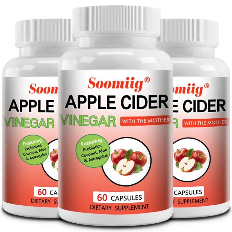 Apple Cider Vinegar Capsules 1500mg, Natural Detox, Fat Burning, Appetite Suppressant, Improves Digestion, Energy, Non-GMO