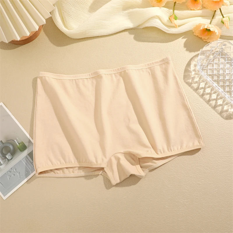 New Women's Panties Cotton Seamless Sports Boxers Underwear Female Solid Color Briefs Cozy Lingerie Intimate Underpants XS-XL