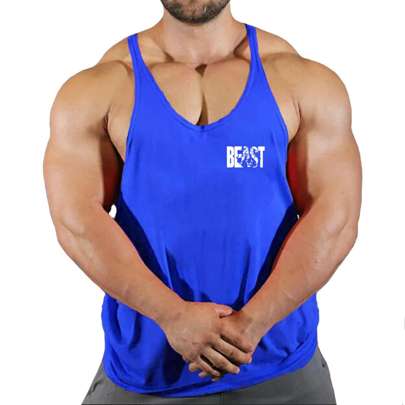 Summer Cotton Singlet Men Tank Top Bodybuilding Exercise Gym Workout Clothing for Men Sleeveless Muscle Shirts Running Vest