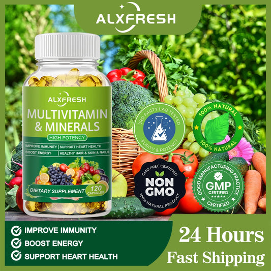 Comprehensive Multivitamin to Support Heart Hair Skin ＆ Nail Health levels Enhance Daily Nutrition Improve Immunity and Energy
