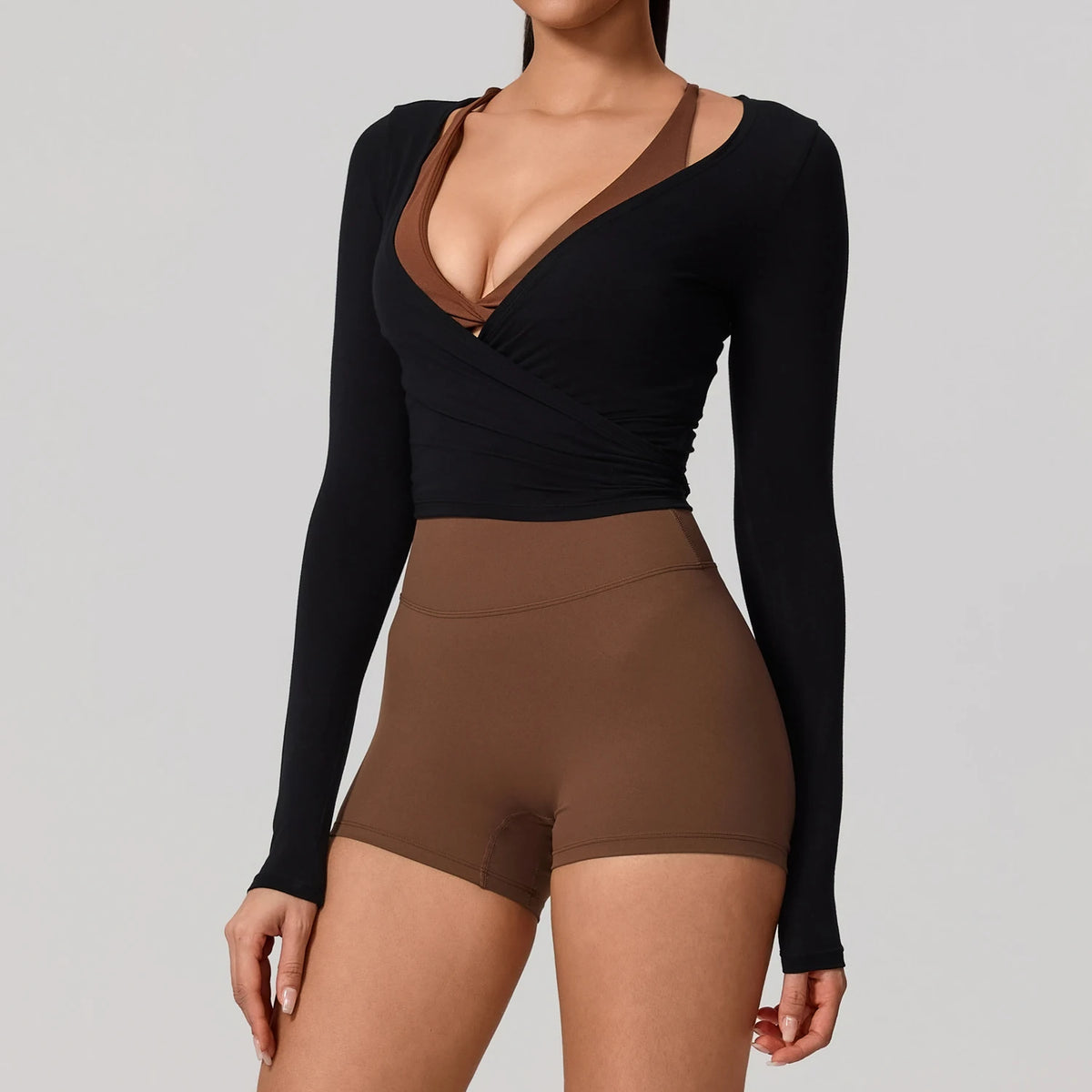 New Summer Women's Yoga Long Sleeve One Piece Top