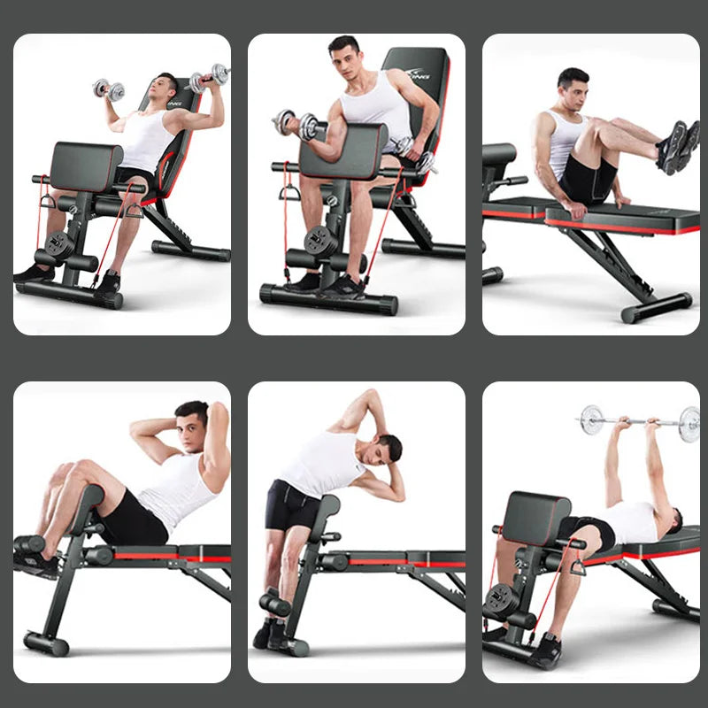 Fully Foldable Adjustable Fitness Bench, Exercise Use Fitness Dumbbell Bench, Multi-Functional Roman Chair, Inclined Bench