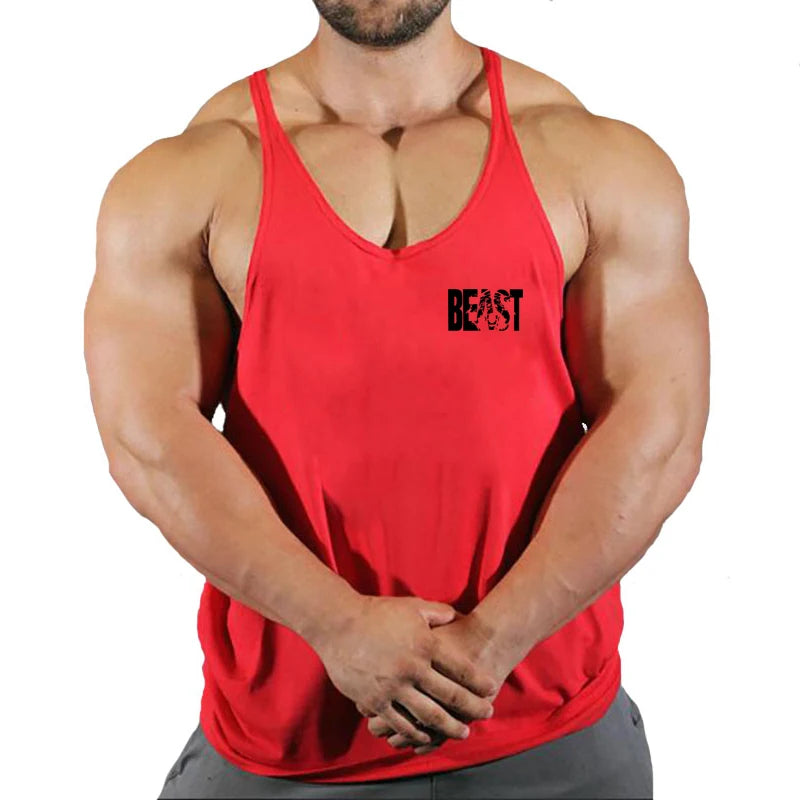 Summer Cotton Singlet Men Tank Top Bodybuilding Exercise Gym Workout Clothing for Men Sleeveless Muscle Shirts Running Vest