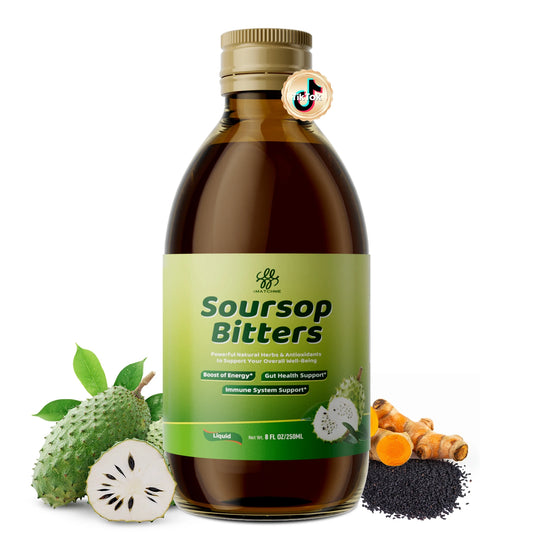 Soursop Bitters Liquid with Moringa & Turmeric for Digestive & Gut Cleanse, Antioxidant,Skin Health,Cell Regeneration,Immune