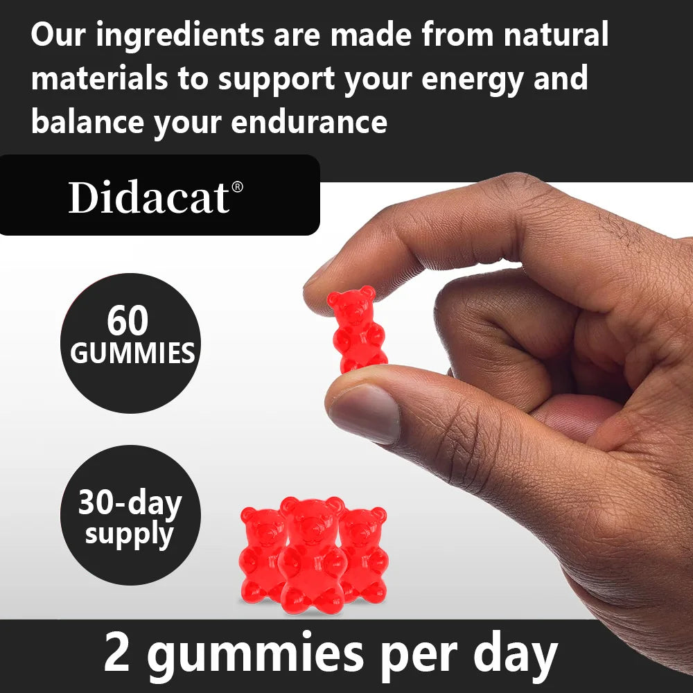 Maca Root Gummies, with Ashwagandha for Mood Enhancement, Energy, and Muscle Growth, Promote Skin Health, Unisex