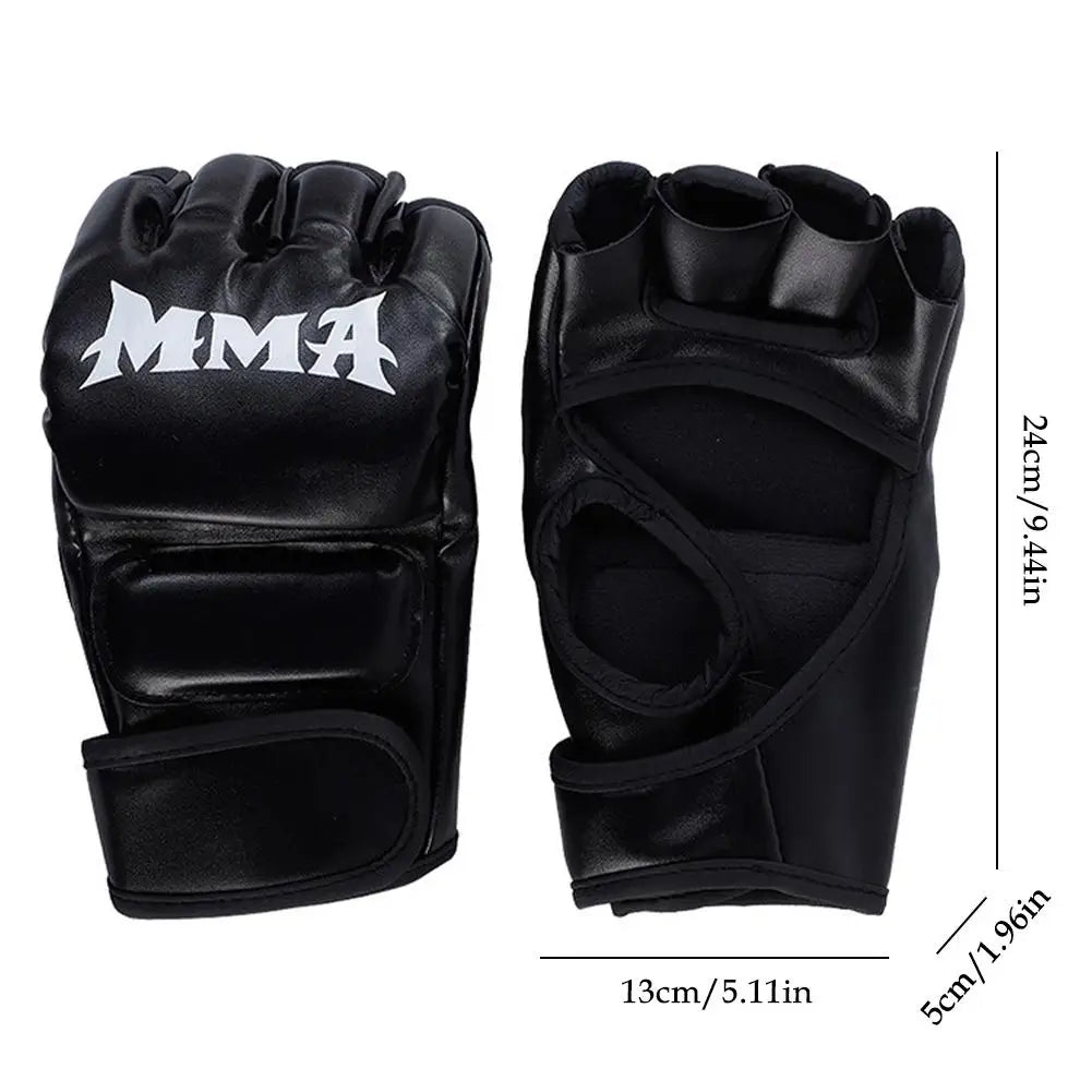 Professional Boxing Training Gloves Half Finger Leather Cushion for Adult Sanda Boxing UFC Training Sandbag Knuckles