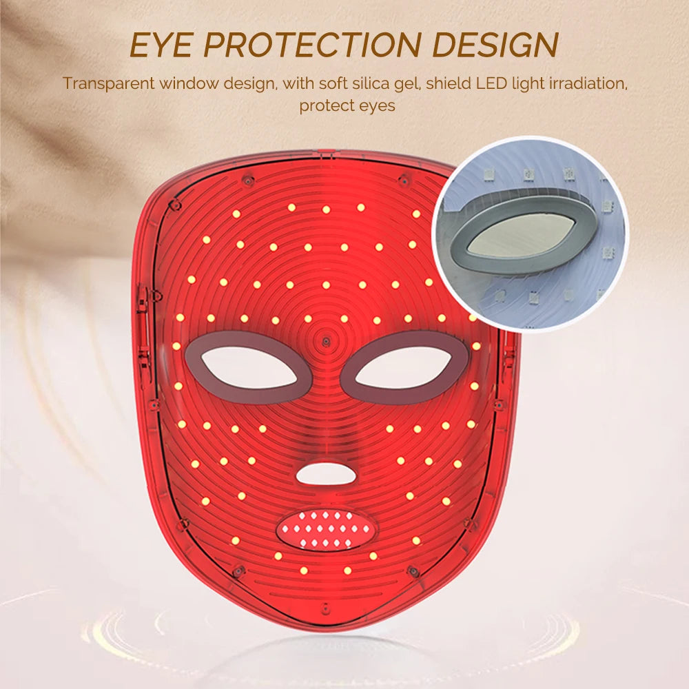 7 Colors LED Face Facial Mask LED Light Photon Mask Rejuvenation Skin Care LED Face Mask Beauty Brighten Skin Care Tool
