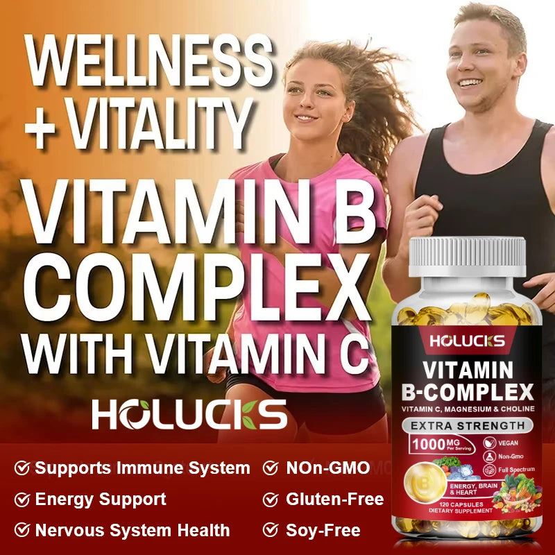 Buy 1 Get 1 Free!  Pure Vitamin B Complex Supplement, for Energy, Metabolism & Nervous System, Immune Defense & Stress Relief