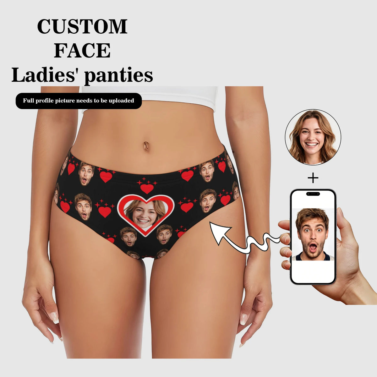 Customized personalized facial photo lingerie for women  Valentine's Day gift lingerie breathable and comfortable