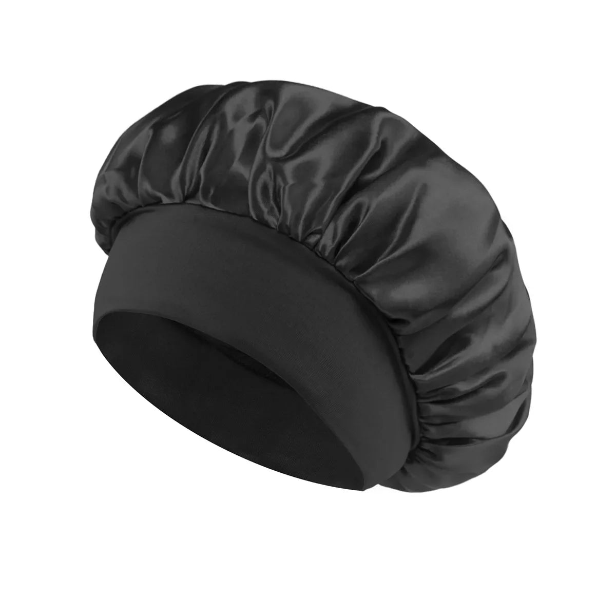 High Elastic Satin Solid Sleeping Hat 1Pcs Hair Care Bonnet Nightcap Multi-color Reusable Women Home Sleeping Cap Accessories