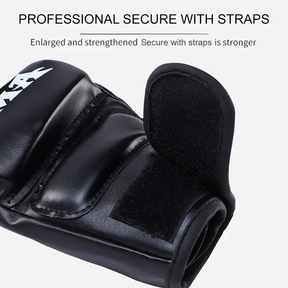 Professional Boxing Training Gloves Half Finger Leather Cushion for Adult Sanda Boxing UFC Training Sandbag Knuckles