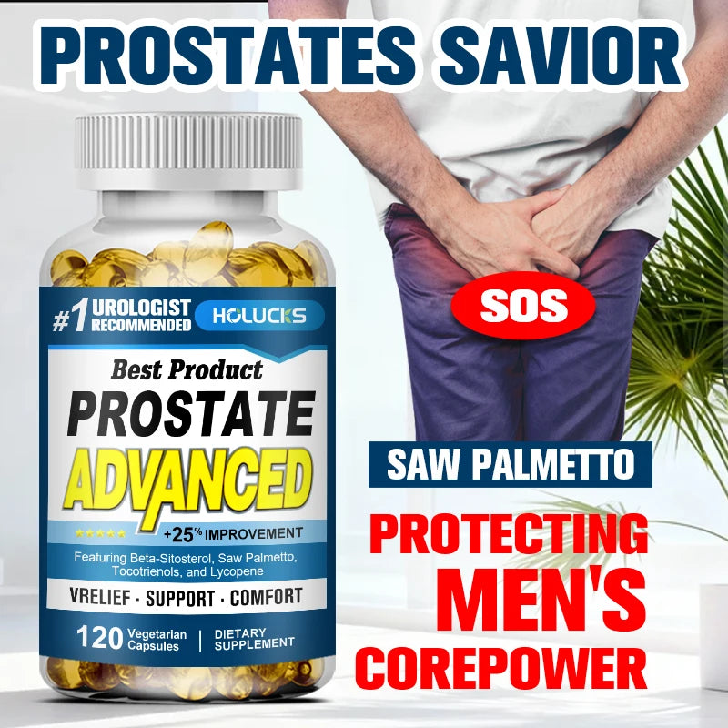 Prostate Capsules with Saw Palmetto, Urinary Tract Health, Relieve Frequent Urination, Hair Growth, Bladder Support for Men