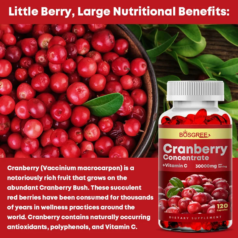 Organic Cranberry Supplements-Urinary and Prostate Support,Urethral Purification,and Bladder Health Support-Natural Antioxidants