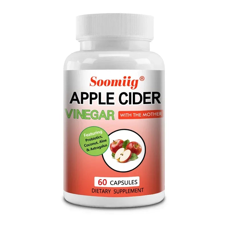 Apple Cider Vinegar Capsules 1500mg, Natural Detox, Fat Burning, Appetite Suppressant, Improves Digestion, Energy, Non-GMO