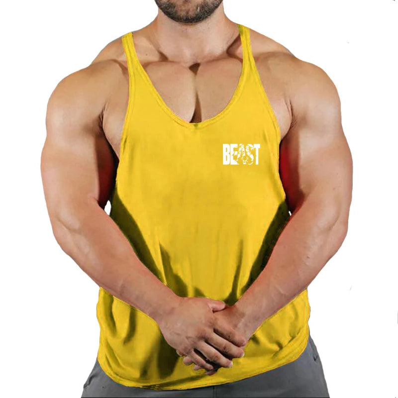 Summer Cotton Singlet Men Tank Top Bodybuilding Exercise Gym Workout Clothing for Men Sleeveless Muscle Shirts Running Vest