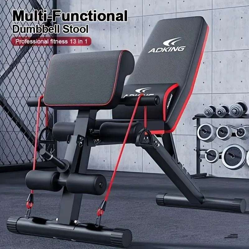 Fully Foldable Adjustable Fitness Bench, Exercise Use Fitness Dumbbell Bench, Multi-Functional Roman Chair, Inclined Bench