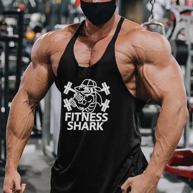 Summer Cotton Breathable Suspender Y-back Vests Gym Fitness Sleeveless Bodybuilding Sport Shirts Mens Workout Muscle Tank Tops