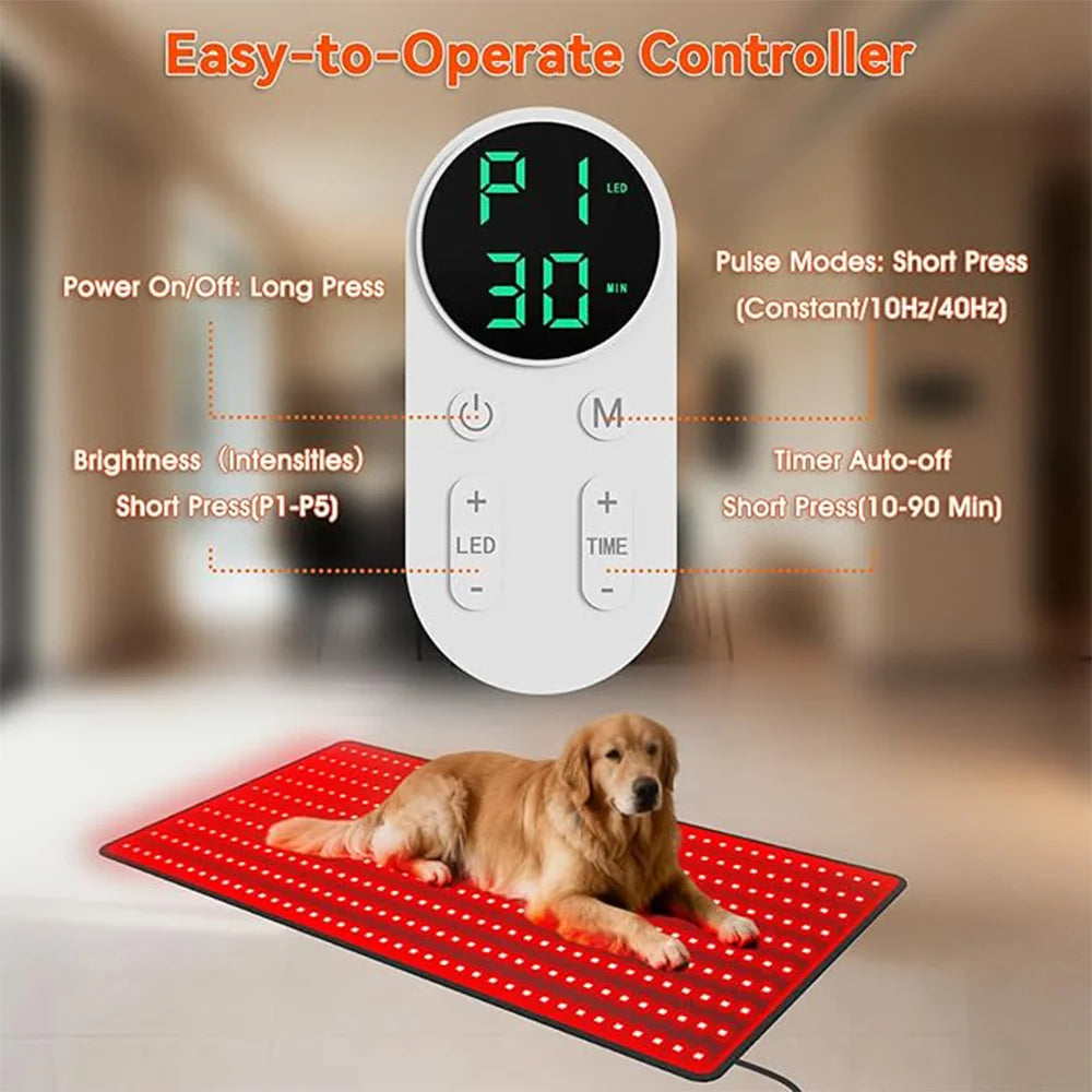 Red Light Mat for Body Large 39"x24" Infrared Light Pad with 400 LEDs Tri-Chip 660nm & 850nm for Back Leg Joint & Muscle Pain