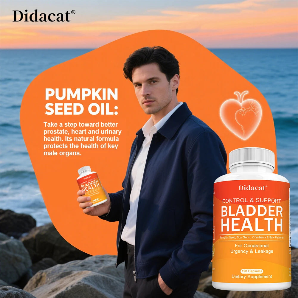 Bladder Control - with Cranberry, Pumpkin Seed Extract - Urinary Tract Health, Supports Healthy Urination - 120 Capsules