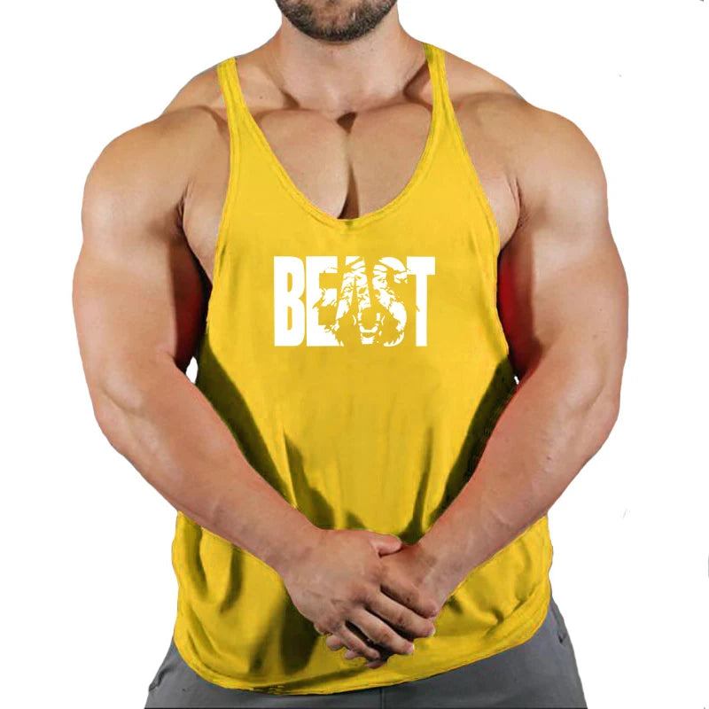 Summer Cotton Singlet Men Tank Top Bodybuilding Exercise Gym Workout Clothing for Men Sleeveless Muscle Shirts Running Vest