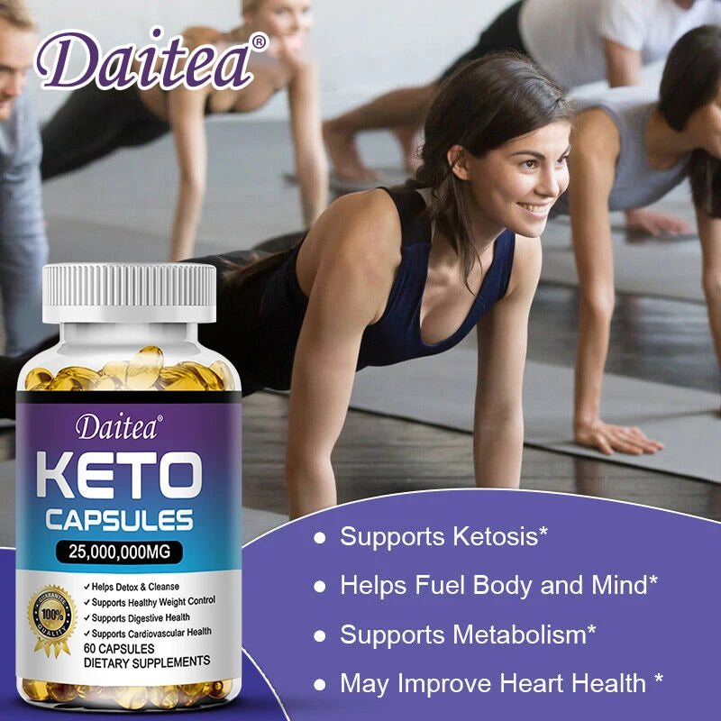 Keto BHB Capsules, High-Strength Ketone Support, Immune System, Healthy Metabolism, Balanced Energy & Weight Management, Non-GMO