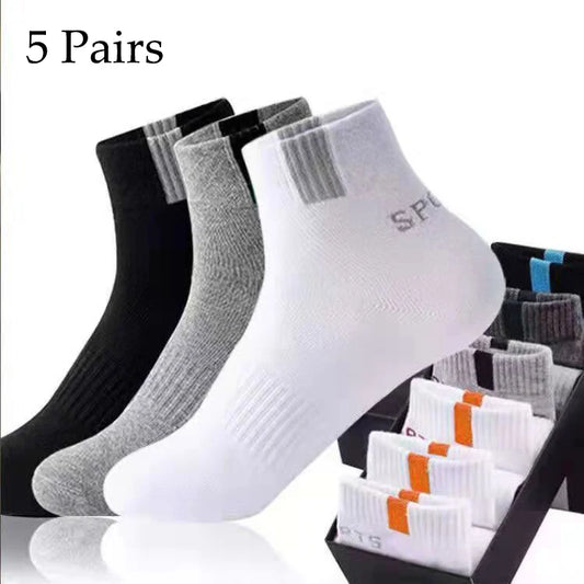 5 Pairs Size 37-43 Men Bamboo Fiber Autumn Winter Men Socks Breathable Cotton Sports Sock Breathable Deodorant Business Socks