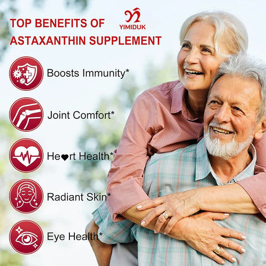 Astaxanthin Capsules - 24mg - Powerful Antioxidant Supplement Support Eye, Skin, Joint, Heart, Brain & Immune System Health