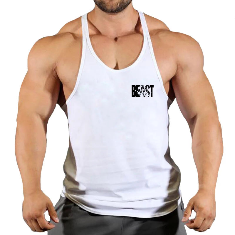 Summer Cotton Singlet Men Tank Top Bodybuilding Exercise Gym Workout Clothing for Men Sleeveless Muscle Shirts Running Vest