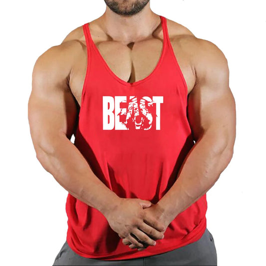 Summer Cotton Singlet Men Tank Top Bodybuilding Exercise Gym Workout Clothing for Men Sleeveless Muscle Shirts Running Vest