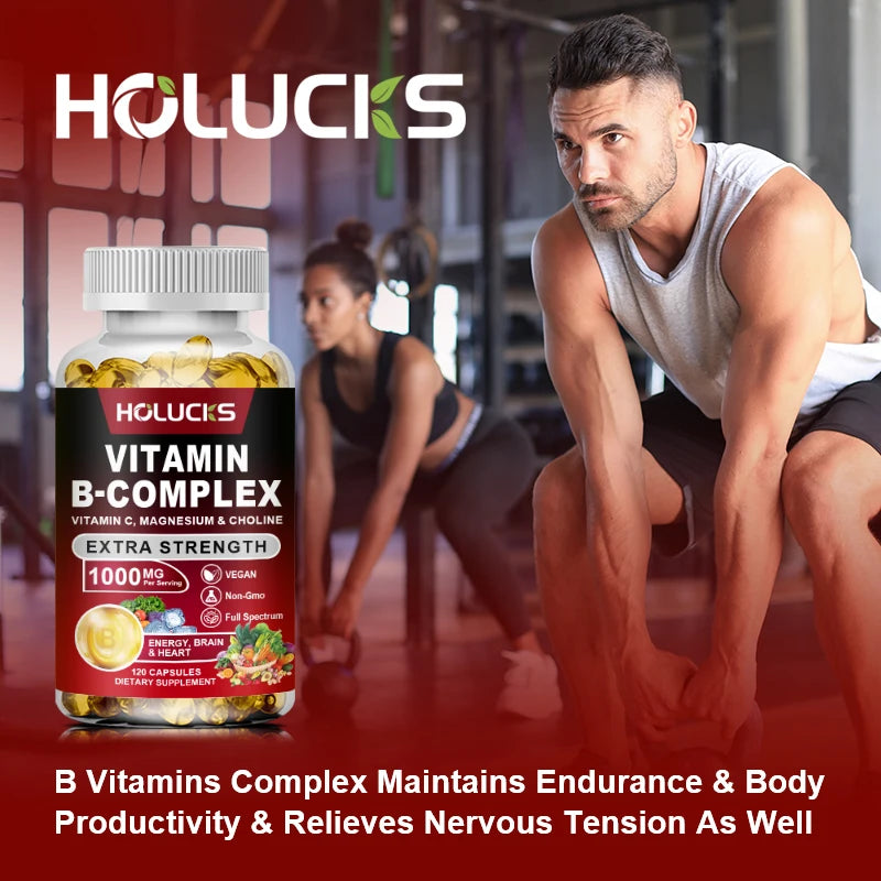 Buy 1 Get 1 Free!  Pure Vitamin B Complex Supplement, for Energy, Metabolism & Nervous System, Immune Defense & Stress Relief