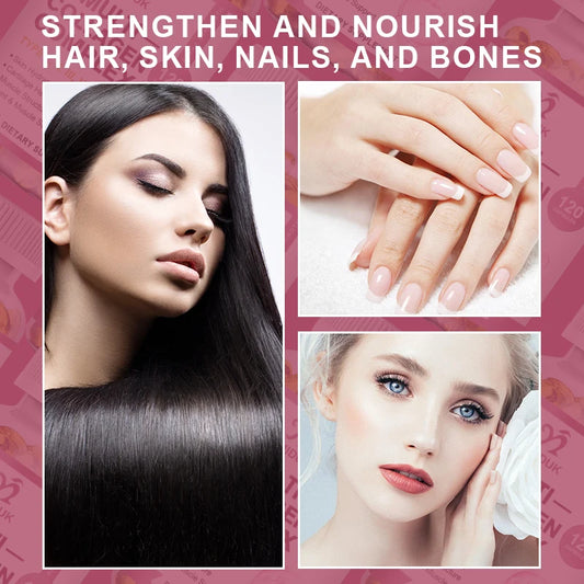 All-in-One Multi Collagen Complex Capsules, with Vitamin A, for Skin Hydration, Promote Joint Flexibility, Hair, Women & Men