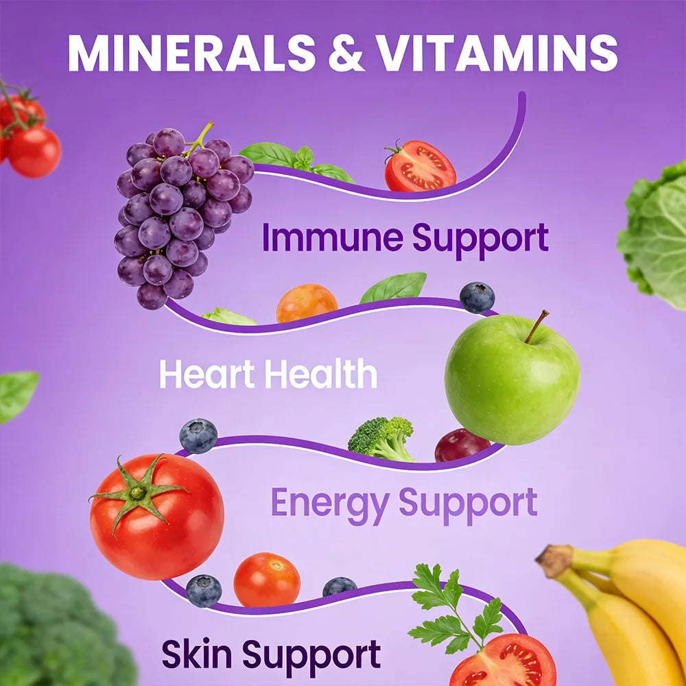 Multivitamin & Minerals Capsule for Women and Men,Support Energy,Focus,Mood,Hair,Skin and Nails Health,Relieve Stress