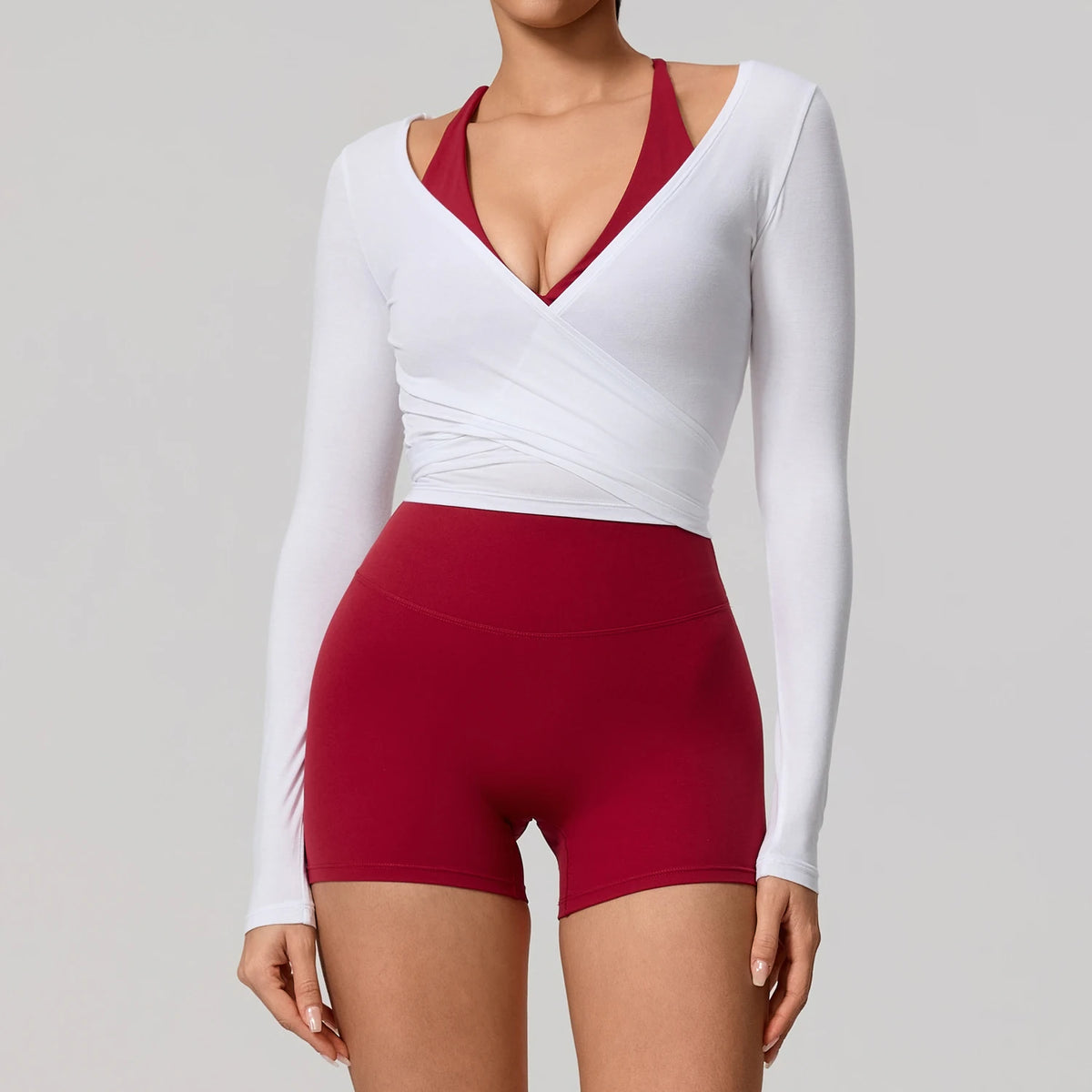 New Summer Women's Yoga Long Sleeve One Piece Top
