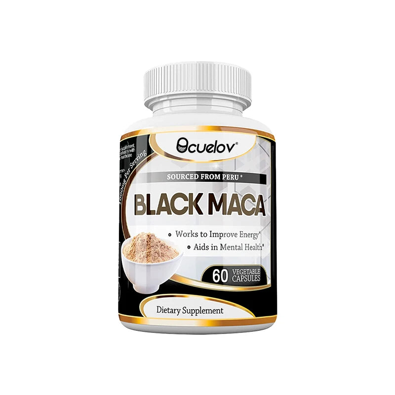 Black Maca Extract 1000mg – Organic Peruvian Maca Supplement, High Potency Energy, Mood & Performance Support, Vegan, Non-GMO