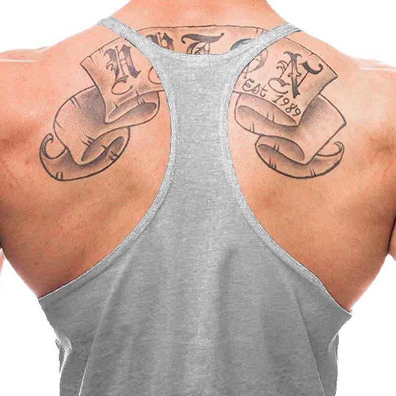 Personalized Cross Print Gym Bodybuilding Sport Vests Men's Running Fitness Sleeveless Shirt Cotton Breathable Y-back Tank Tops
